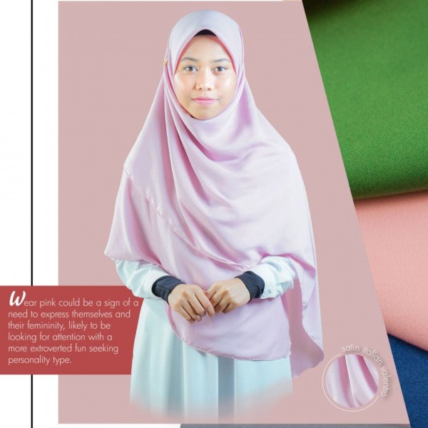 Tudung Bawal Khadija Soft Pink